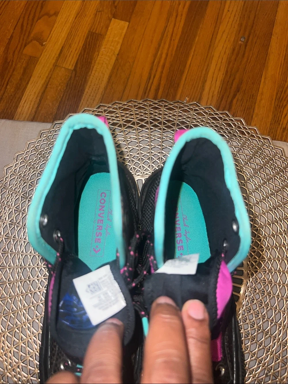 Converse Women's High-Top Athletic Sneakers in Pink and Teal